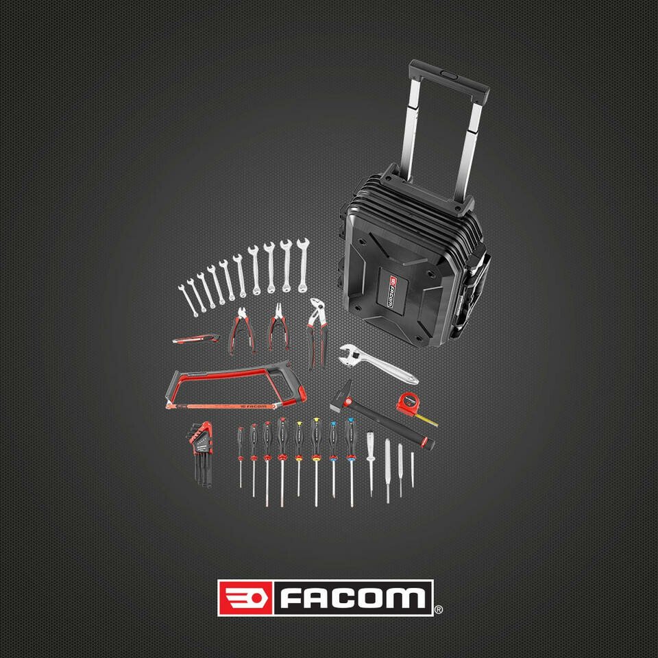 Valise de maintenance à roulettes Facom DEWALT (68 outils) PROMO