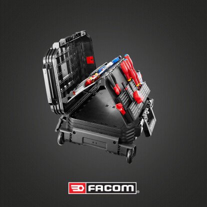Valise de maintenance Electricien Facom à roulettes (14 outils FACOM)