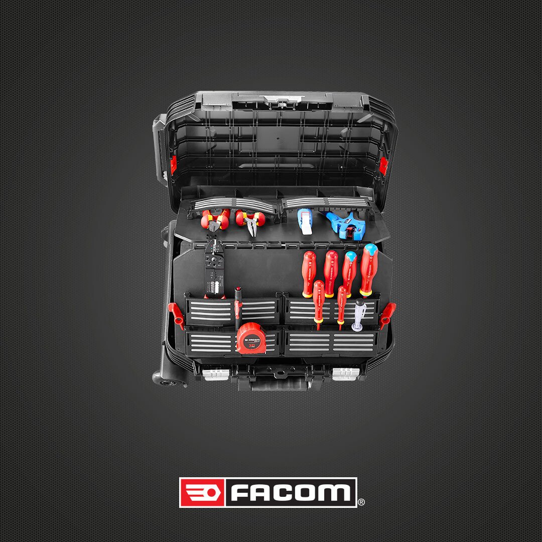 Valise de maintenance Electricien Facom à roulettes (14 outils FACOM)PROMO