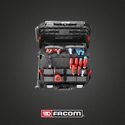 Valise de maintenance Electricien Facom à roulettes (14 outils FACOM)