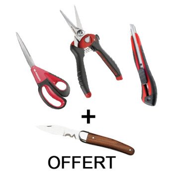 Coffret 3 outils de coupe Facom + couteau électricien offert