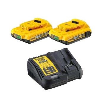 Pack 2 batteries XR 18V 2Ah Li-Ion DeWalt + Chargeur