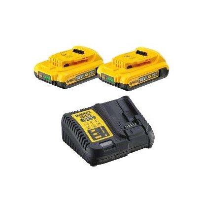 Pack 2 batteries XR 18V 2Ah Li-Ion DeWalt + Chargeur