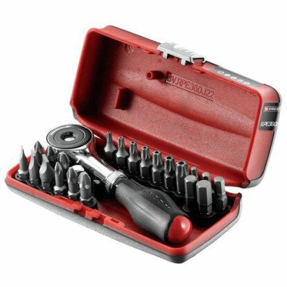 Coffret porte embout à cliquet manche rotatif + 22 embouts de vissage - R.PE360J22PB - FACOM