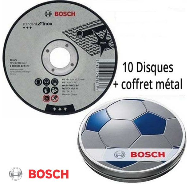 BOITE METAL 10 DISQUES INOX Ø 125 MM