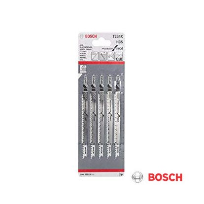 5 LAMES SCIE SAUTEUSE T234X - 117 mm Pas : 2-3 mm - BOSCH