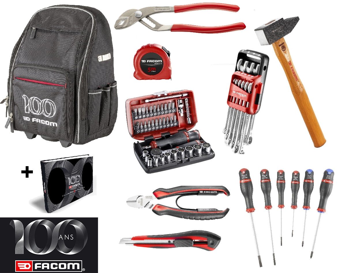 SAC A OUTILS COLLECTOR EDITION LIMITEE 100 ANS FACOM AVEC OUTILS