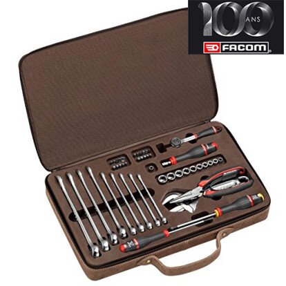 MALLETTE CUIR 48 OUTILS EDITION LIMITEE 100 ANS FACOM