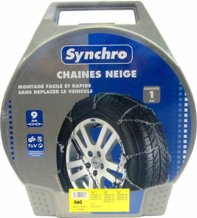  Chaines neige manuelle 9mm 205/60 R16-205 60 16-205 60 R16